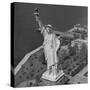 Aerial View of Statue of Liberty from Helicopter-null-Stretched Canvas