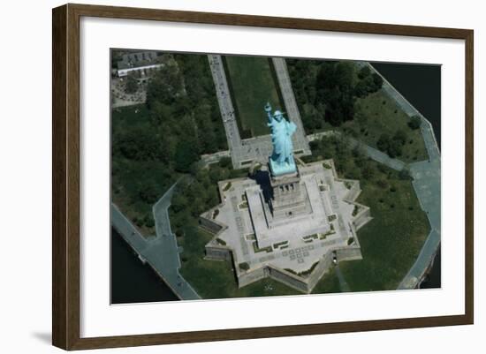 Aerial View of Statue of Liberty-null-Framed Photographic Print