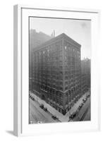 Aerial View of Stock Exchange Building with Parked Automobiles-null-Framed Photographic Print