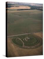 Aerial View of Stonehenge, Unesco World Heritage Site, Salisbury Plain, Wiltshire, England-Adam Woolfitt-Stretched Canvas