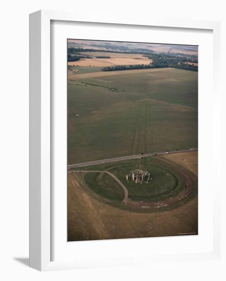 Aerial View of Stonehenge, Unesco World Heritage Site, Salisbury Plain, Wiltshire, England-Adam Woolfitt-Framed Photographic Print