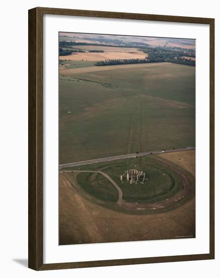 Aerial View of Stonehenge, Unesco World Heritage Site, Salisbury Plain, Wiltshire, England-Adam Woolfitt-Framed Photographic Print