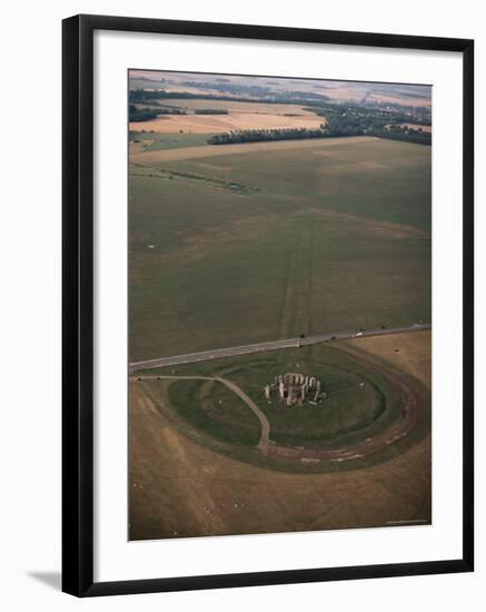 Aerial View of Stonehenge, Unesco World Heritage Site, Salisbury Plain, Wiltshire, England-Adam Woolfitt-Framed Photographic Print