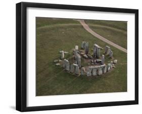 Aerial View of Stonehenge, Unesco World Heritage Site, Salisbury Plain, Wiltshire, England-Adam Woolfitt-Framed Photographic Print