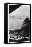 Aerial View of Sugarloaf Mountain, Rio De Janeiro, Brazil, from a Zeppelin, 1930-null-Framed Stretched Canvas