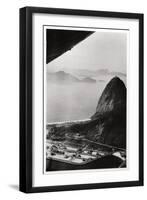 Aerial View of Sugarloaf Mountain, Rio De Janeiro, Brazil, from a Zeppelin, 1930-null-Framed Giclee Print