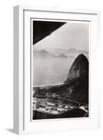 Aerial View of Sugarloaf Mountain, Rio De Janeiro, Brazil, from a Zeppelin, 1930-null-Framed Giclee Print