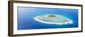 Aerial View of Tavarua, Heart Shaped Island, Mamanucas Islands, Fiji-Matteo Colombo-Framed Photographic Print