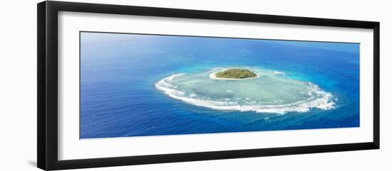 Aerial View of Tavarua, Heart Shaped Island, Mamanucas Islands, Fiji-Matteo Colombo-Framed Photographic Print