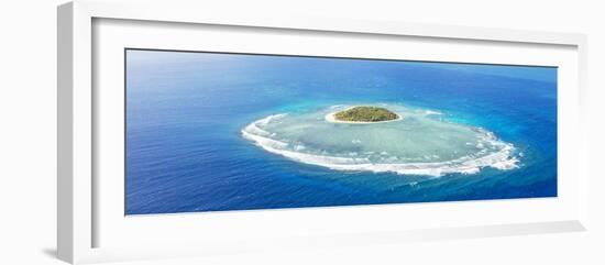 Aerial View of Tavarua, Heart Shaped Island, Mamanucas Islands, Fiji-Matteo Colombo-Framed Photographic Print