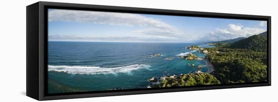 Aerial view of Tayrona National Park, Magdalena Department, Caribbean, Colombia-Panoramic Images-Framed Stretched Canvas