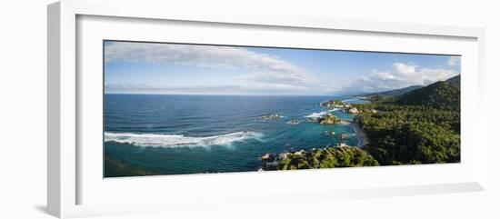 Aerial view of Tayrona National Park, Magdalena Department, Caribbean, Colombia-Panoramic Images-Framed Photographic Print