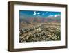 Aerial view of Tehran facing North towards the Alborz Mountains, Tehran, Iran, Middle East-James Strachan-Framed Photographic Print