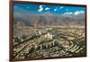 Aerial view of Tehran facing North towards the Alborz Mountains, Tehran, Iran, Middle East-James Strachan-Framed Photographic Print