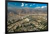 Aerial view of Tehran facing North towards the Alborz Mountains, Tehran, Iran, Middle East-James Strachan-Framed Photographic Print