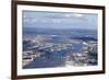 Aerial View of Thames Barrier, River Thames, London, England, United Kingdom, Europe-Peter Barritt-Framed Photographic Print