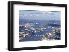 Aerial View of Thames Barrier, River Thames, London, England, United Kingdom, Europe-Peter Barritt-Framed Photographic Print