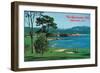 Aerial View of the 18th Green at the Golf Course - Pebble Beach, CA-Lantern Press-Framed Art Print