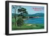 Aerial View of the 18th Green at the Golf Course - Pebble Beach, CA-Lantern Press-Framed Art Print