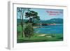 Aerial View of the 18th Green at the Golf Course - Pebble Beach, CA-Lantern Press-Framed Art Print