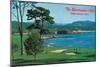 Aerial View of the 18th Green at the Golf Course - Pebble Beach, CA-Lantern Press-Mounted Art Print