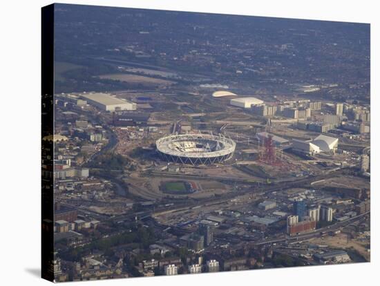 Aerial View of the 2012 Olympic Stadium, Stratford, East End, London, England, United Kingdom, Euro-Peter Barritt-Stretched Canvas