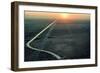 Aerial View of the All-American Canal as the Blazing Sun Sets in the West. the Can..., 1980S (Photo-James L Stanfield-Framed Giclee Print