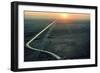 Aerial View of the All-American Canal as the Blazing Sun Sets in the West. the Can..., 1980S (Photo-James L Stanfield-Framed Giclee Print