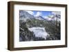 Aerial View of the Alpine Village of Laguzzola Framed by Woods and Snowy Peaks, Spluga Valley-Roberto Moiola-Framed Photographic Print