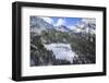 Aerial View of the Alpine Village of Laguzzola Framed by Woods and Snowy Peaks, Spluga Valley-Roberto Moiola-Framed Photographic Print