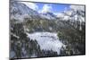 Aerial View of the Alpine Village of Laguzzola Framed by Woods and Snowy Peaks, Spluga Valley-Roberto Moiola-Mounted Photographic Print