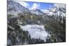 Aerial View of the Alpine Village of Laguzzola Framed by Woods and Snowy Peaks, Spluga Valley-Roberto Moiola-Mounted Photographic Print