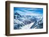 Aerial View of the Alps Mountains in Switzerland. View from Helicopter in Swiss Alps. Mountain Tops-FamVeld-Framed Photographic Print
