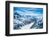 Aerial View of the Alps Mountains in Switzerland. View from Helicopter in Swiss Alps. Mountain Tops-FamVeld-Framed Photographic Print