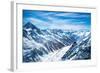 Aerial View of the Alps Mountains in Switzerland. View from Helicopter in Swiss Alps. Mountain Tops-FamVeld-Framed Photographic Print