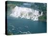 Aerial View of the American Falls, Niagara Falls, New York State, USA-Roy Rainford-Stretched Canvas