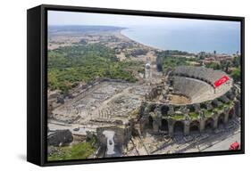 Aerial View of the Amphitheater in Side, Antalya, Turkey-Ali Kabas-Framed Stretched Canvas