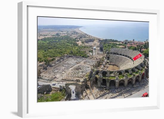 Aerial View of the Amphitheater in Side, Antalya, Turkey-Ali Kabas-Framed Photographic Print