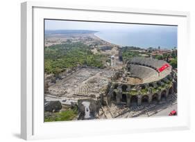 Aerial View of the Amphitheater in Side, Antalya, Turkey-Ali Kabas-Framed Photographic Print