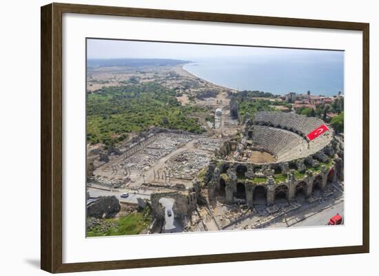 Aerial View of the Amphitheater in Side, Antalya, Turkey-Ali Kabas-Framed Photographic Print