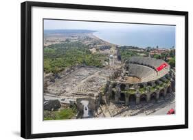 Aerial View of the Amphitheater in Side, Antalya, Turkey-Ali Kabas-Framed Photographic Print