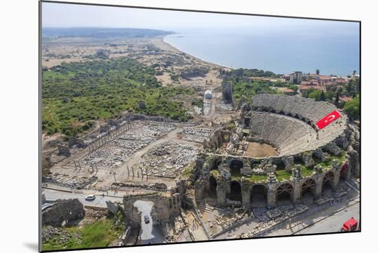 Aerial View of the Amphitheater in Side, Antalya, Turkey-Ali Kabas-Mounted Photographic Print