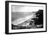 Aerial View of the Beach Front - Bolinas, CA-Lantern Press-Framed Art Print