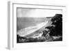 Aerial View of the Beach Front - Bolinas, CA-Lantern Press-Framed Art Print