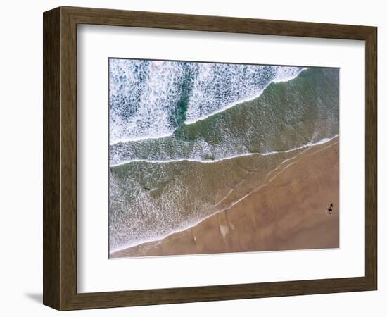 Aerial view of the beach, Newport, Lincoln County, Oregon, USA-Panoramic Images-Framed Photographic Print