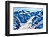 Aerial View of the Beginning of a Glacier, Denali National Park, Alaska.-Richard McMillin-Framed Photographic Print