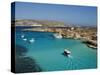 Aerial View of the Blue Lagoon, Comino Island, Malta, Mediterranean, Europe-Tondini Nico-Stretched Canvas