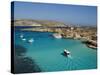 Aerial View of the Blue Lagoon, Comino Island, Malta, Mediterranean, Europe-Tondini Nico-Stretched Canvas