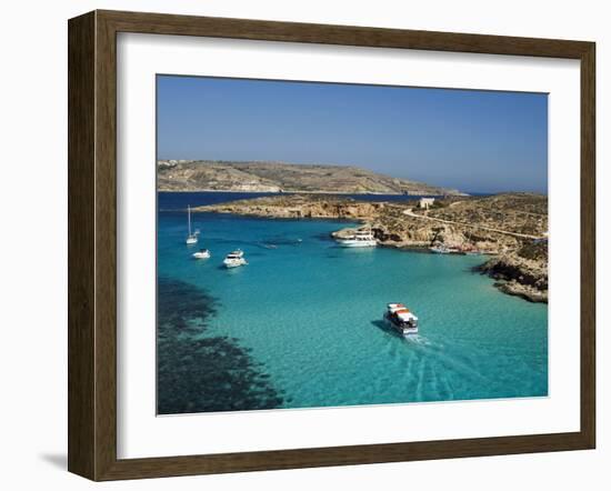 Aerial View of the Blue Lagoon, Comino Island, Malta, Mediterranean, Europe-Tondini Nico-Framed Photographic Print