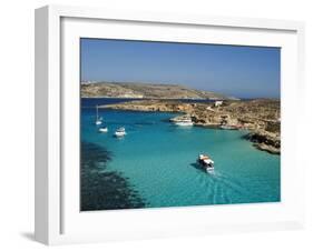 Aerial View of the Blue Lagoon, Comino Island, Malta, Mediterranean, Europe-Tondini Nico-Framed Photographic Print